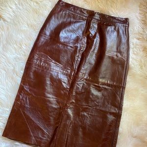 Real Leather pencil skirt